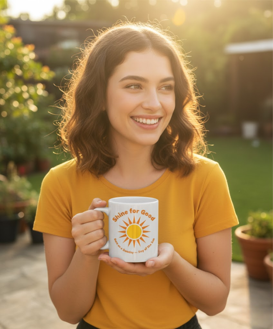 Sunday White glossy mug