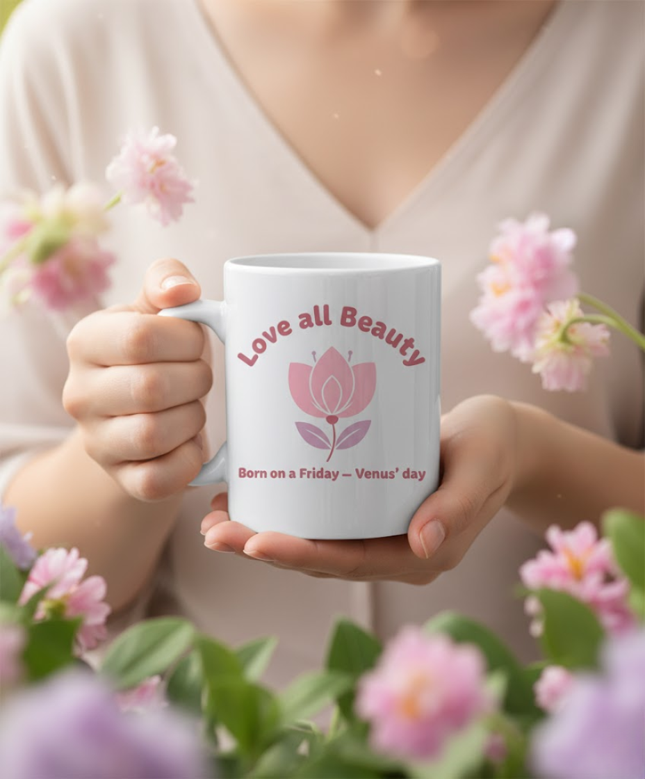 Friday White glossy mug