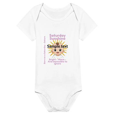 Personalized Baby Bodysuit - Born on a Saturday - Little Sunshine
