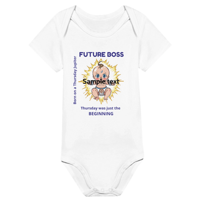 Personalized Baby Bodysuit - Born on a Thursday - Future Boss