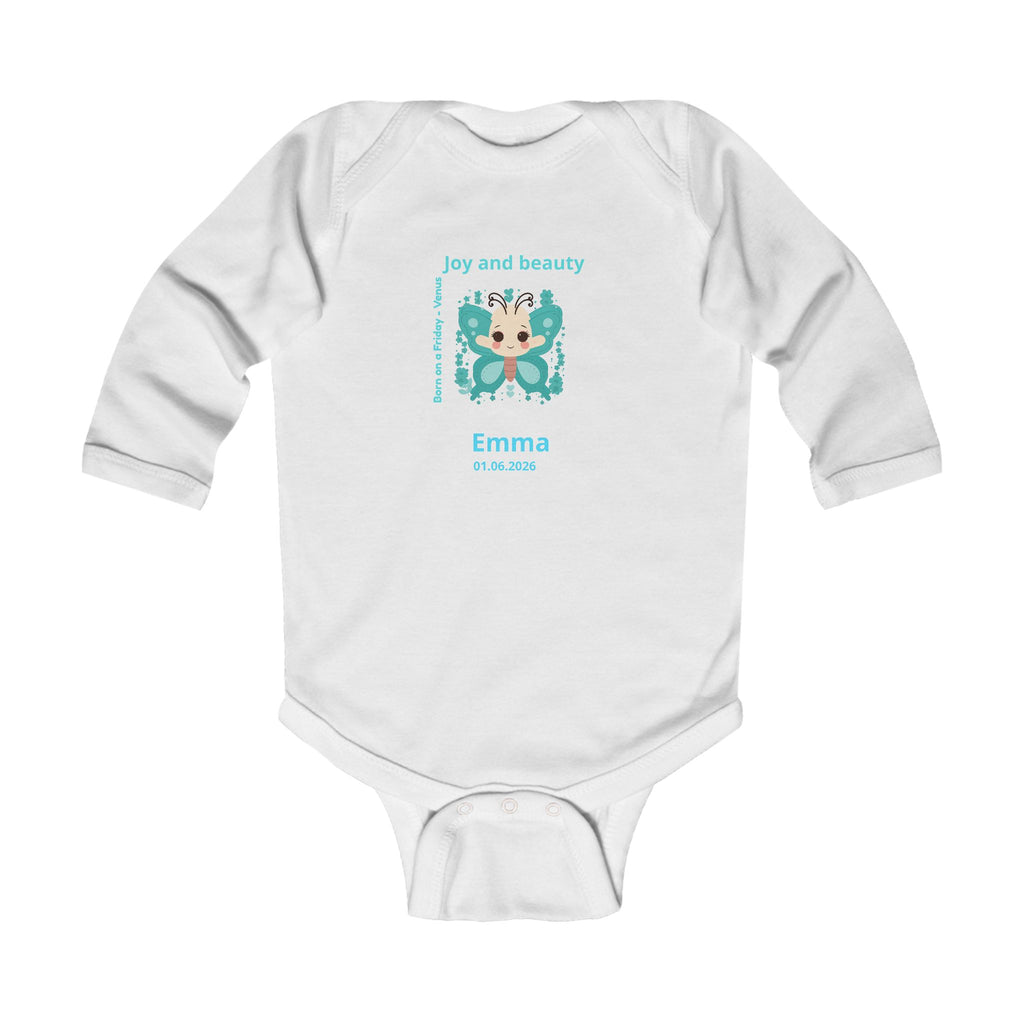 Personalized Baby Pajama - Born on Friday - Joy and Beauty