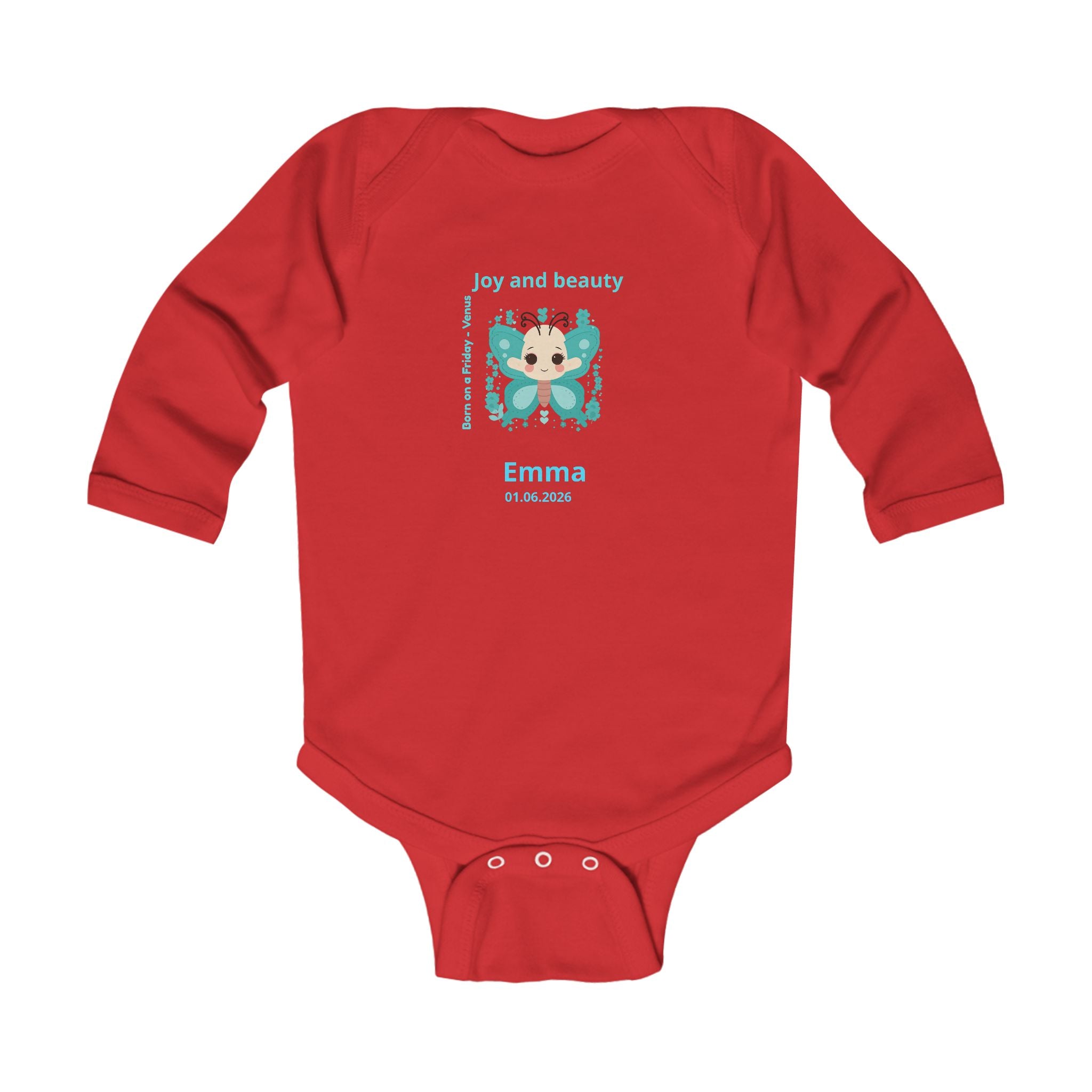 Personalized Baby Pajama - Born on Friday - Joy and Beauty