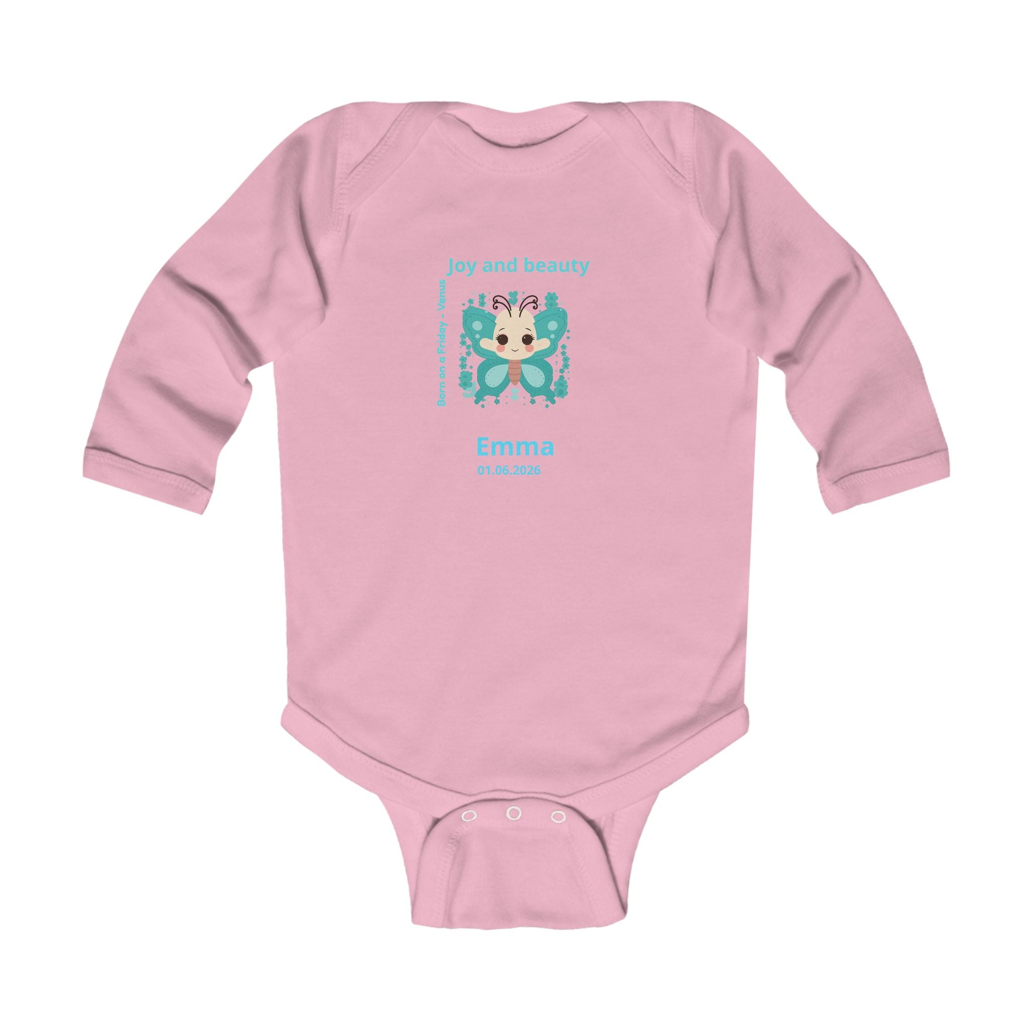 Personalized Baby Pajama - Born on Friday - Joy and Beauty