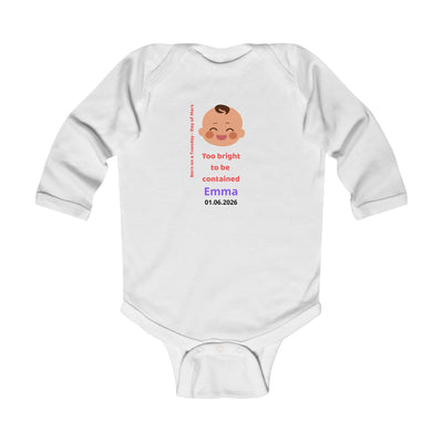Personalized Baby Pajama - Born on Tuesday - Too Bright to Be Contained