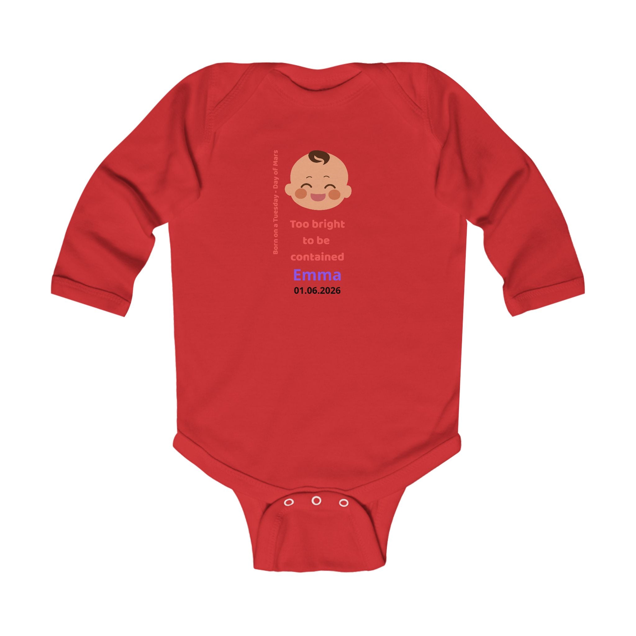 Personalized Baby Pajama - Born on Tuesday - Too Bright to Be Contained