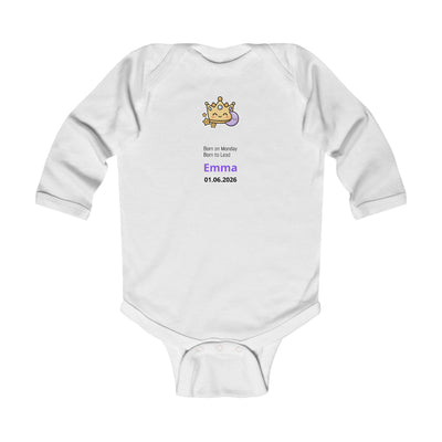 Personalized Baby Pajama - Born on Monday - Born to Lead