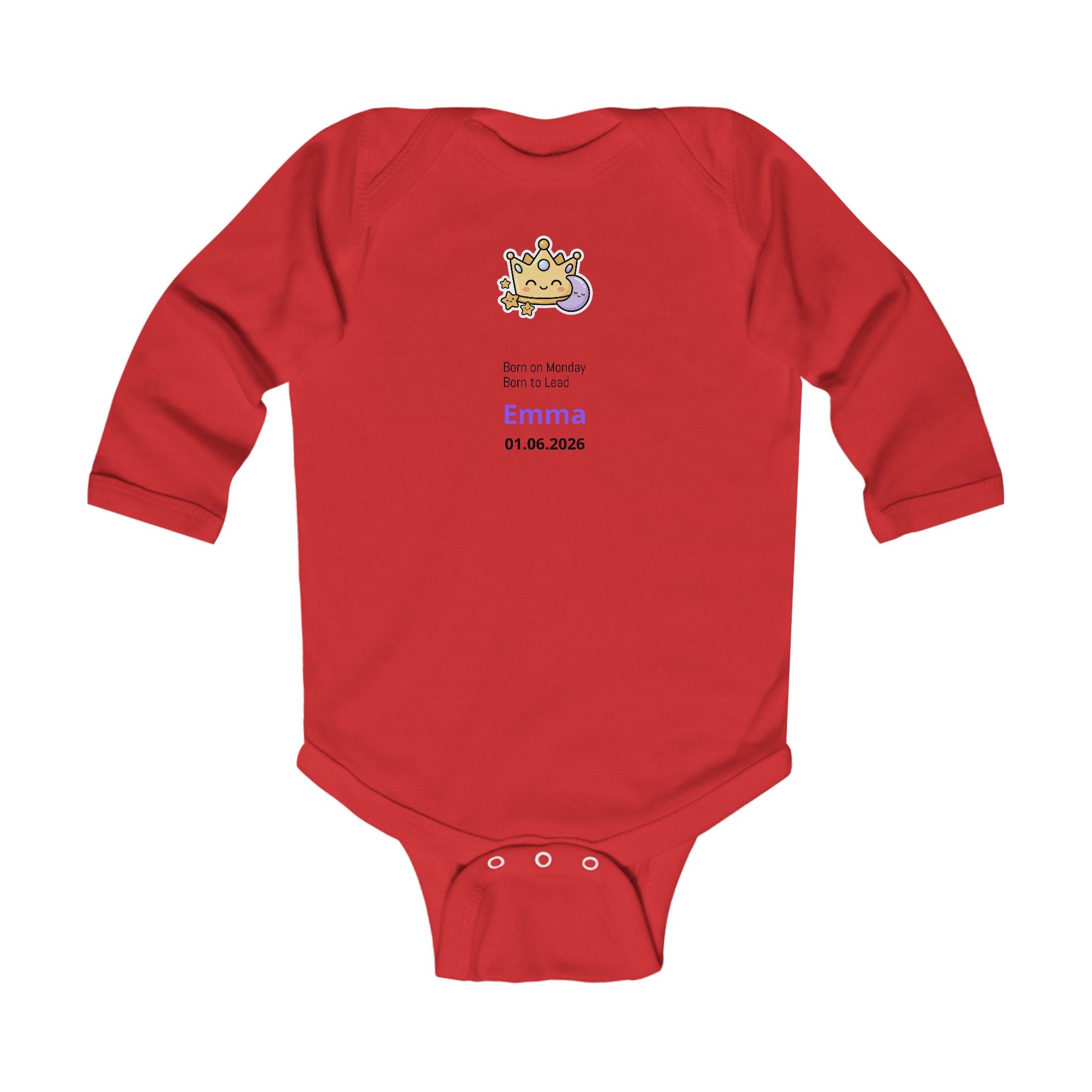 Personalized Baby Pajama - Born on Monday - Born to Lead