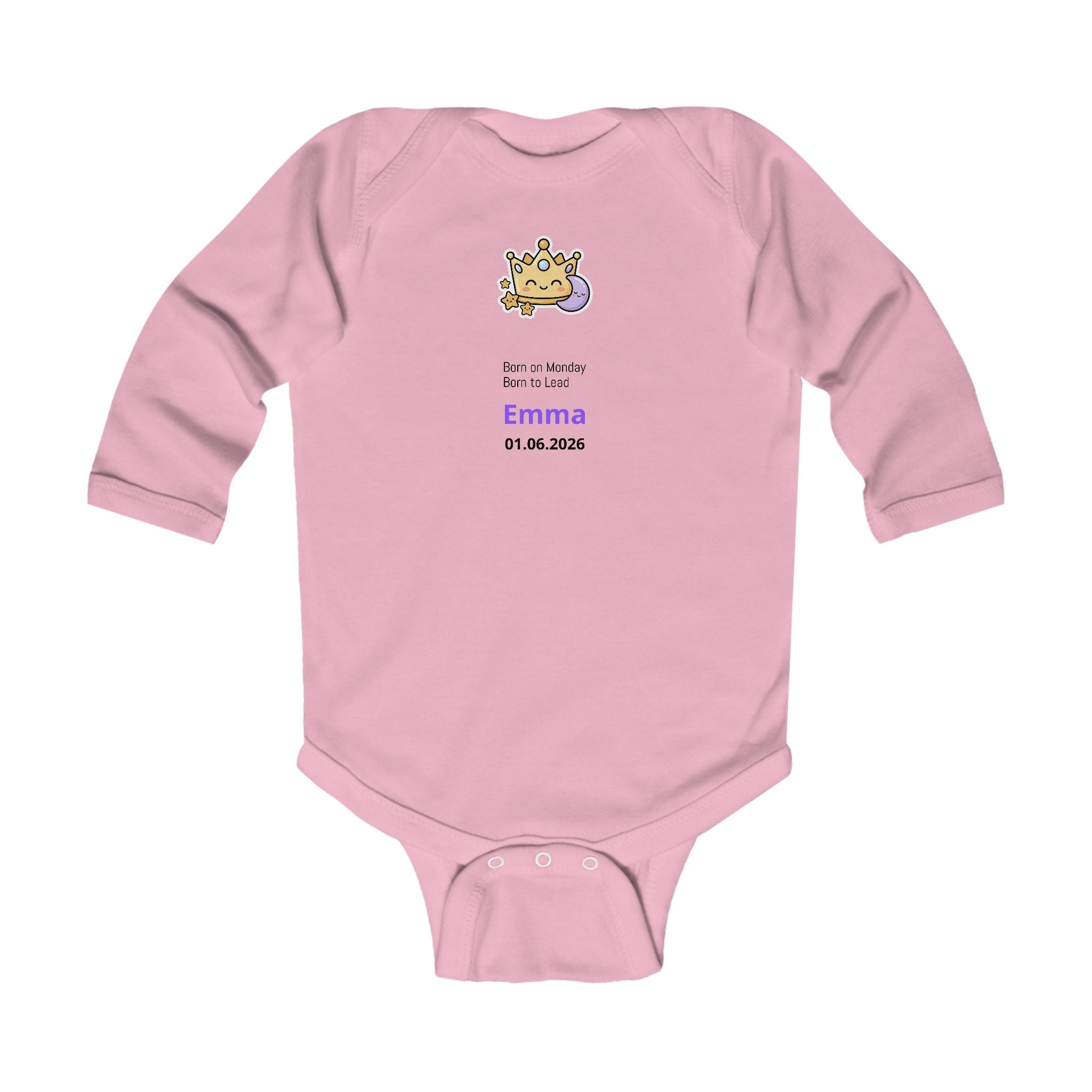 Personalized Baby Pajama - Born on Monday - Born to Lead