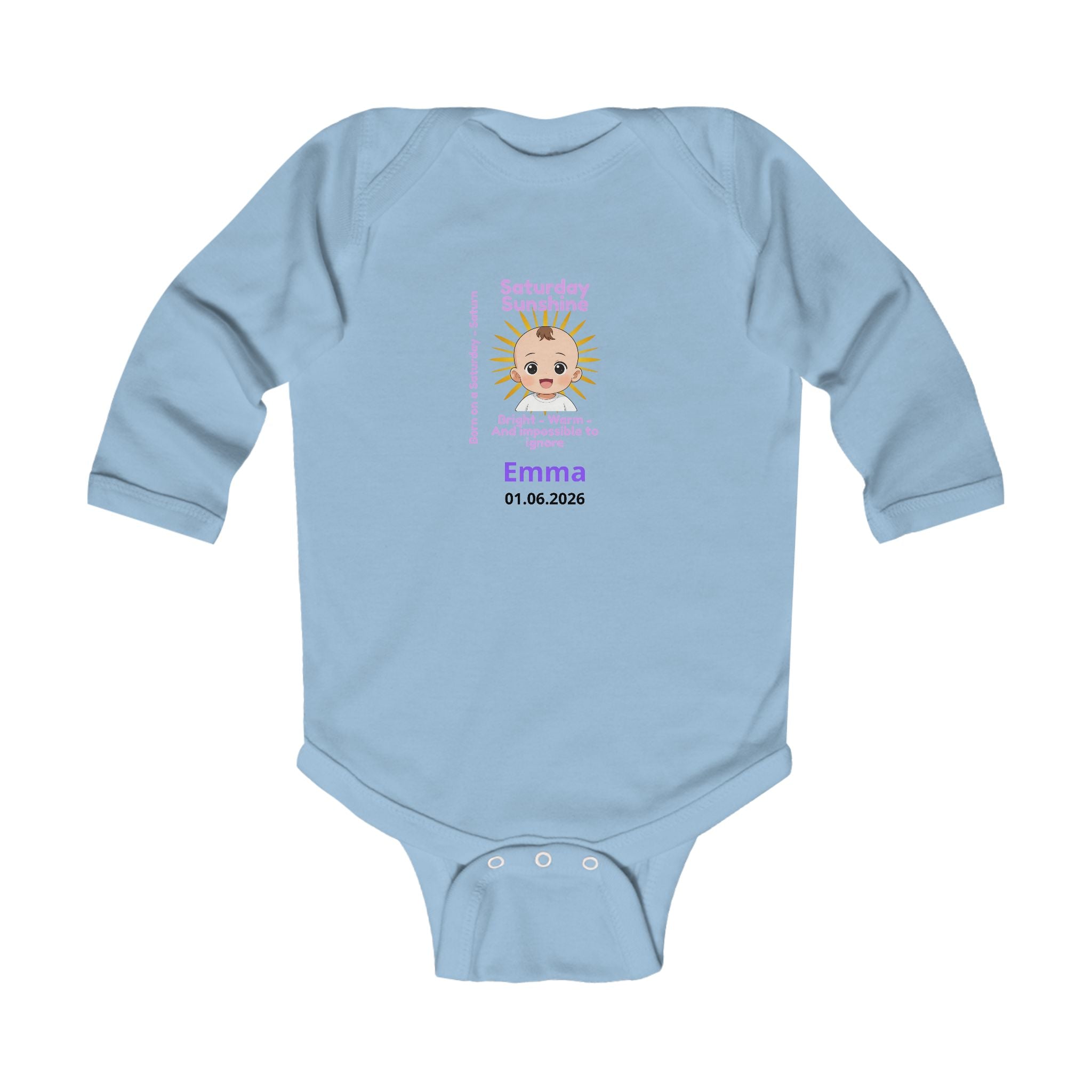 Personalized Baby Pajama - Born on Saturday - Little Sunshine