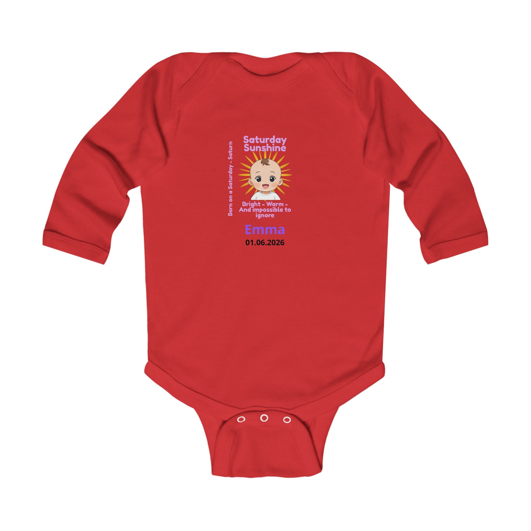 Personalized Baby Pajama - Born on Saturday - Little Sunshine