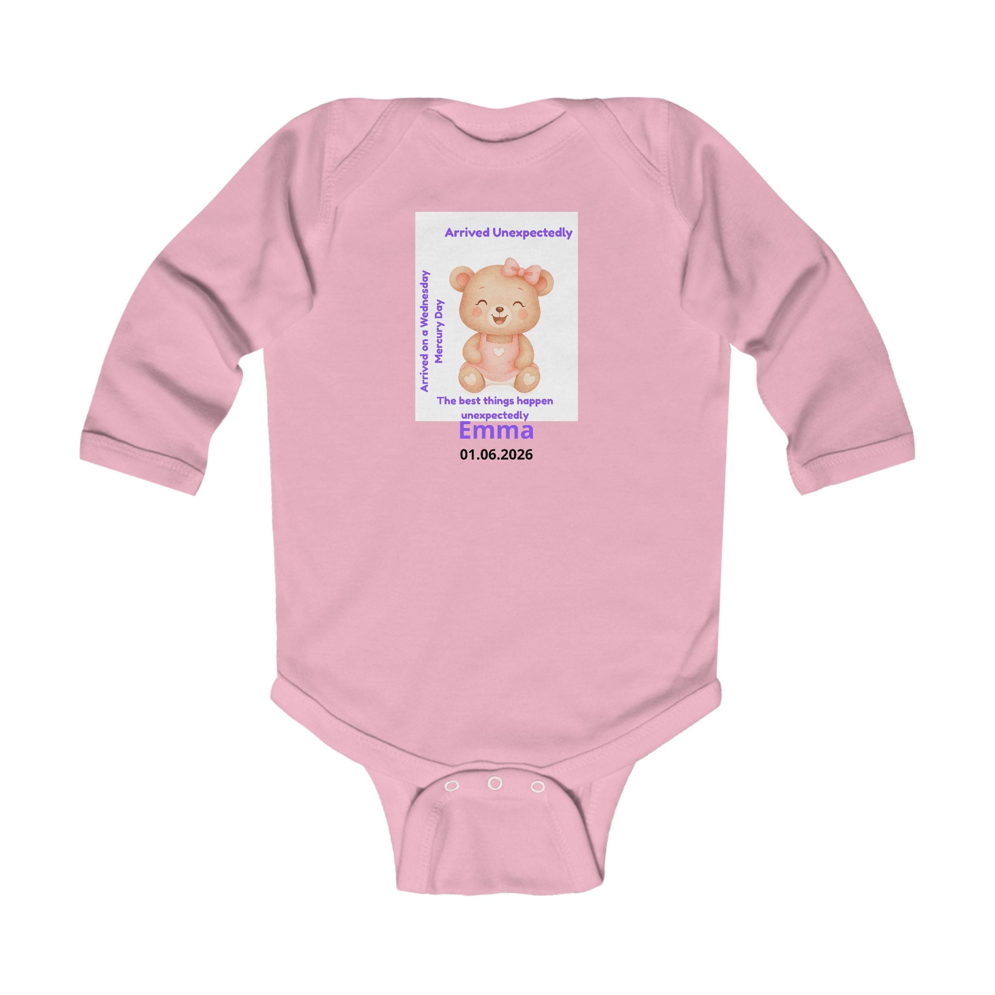 Personalized Baby Pajama - Born on Wednesday - Arrived Unexpectedly