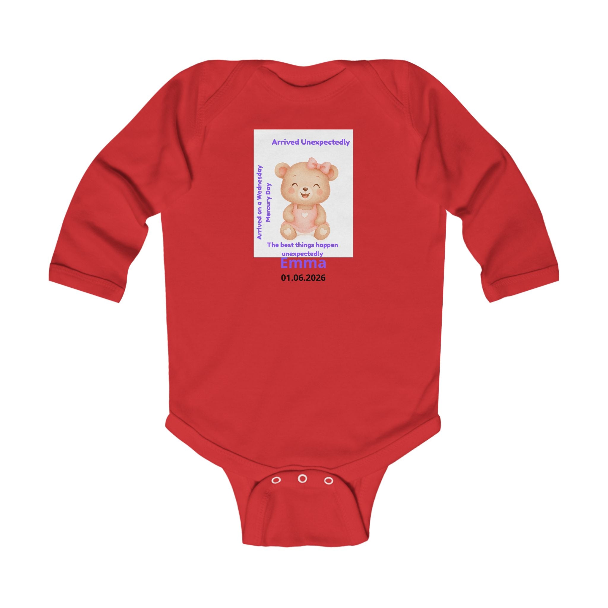 Personalized Baby Pajama - Born on Wednesday - Arrived Unexpectedly