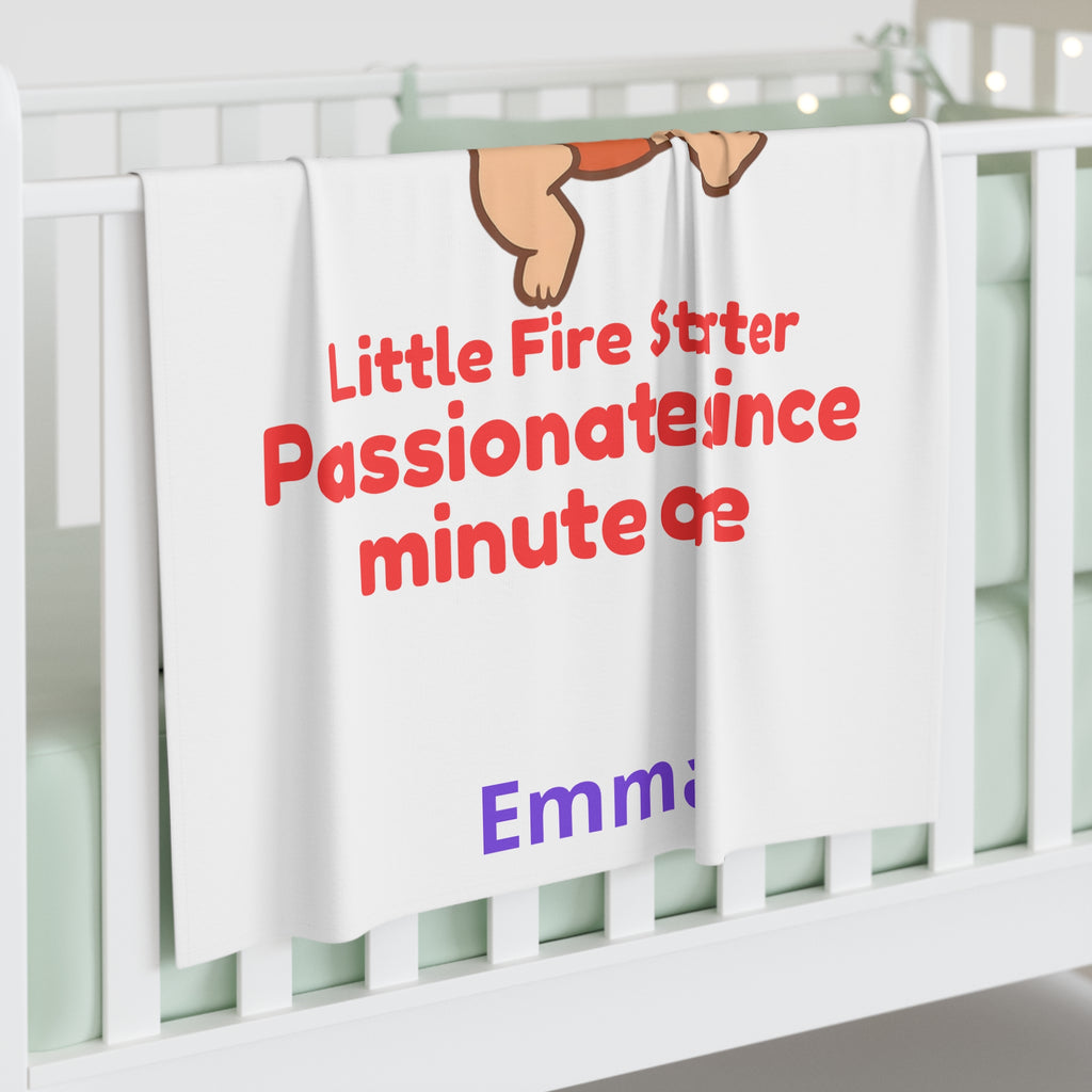 Personalized Baby Swaddle Blanket - Born on Tuesday - Little Fire Starter