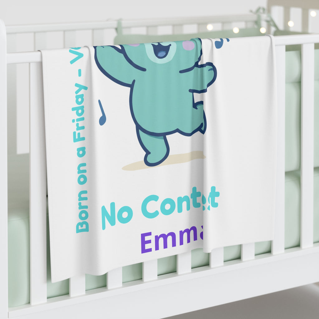 Personalized Baby Swaddle Blanket - Born on Friday - No Contest