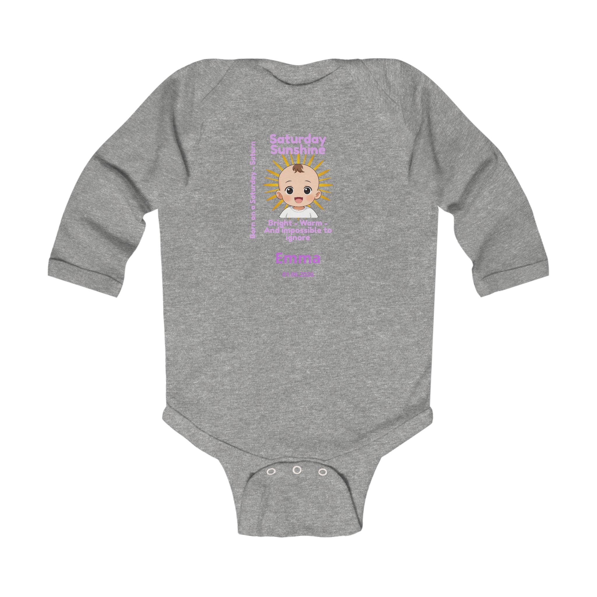 Personalized Baby Pajama - Born on Saturday - Little Sunshine