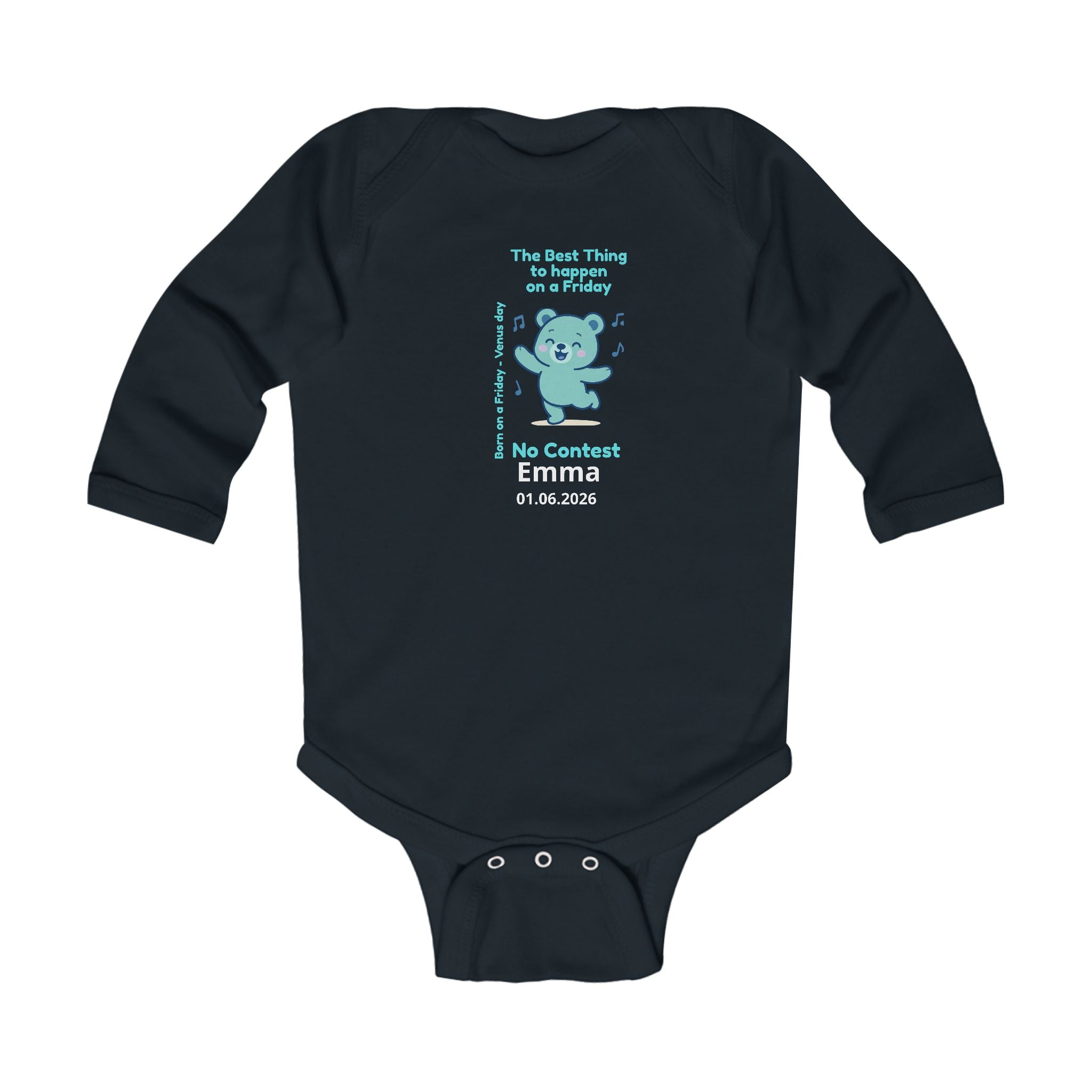 Personalized Baby Pajama - Born on Friday - Best Thing to Happen on a Friday