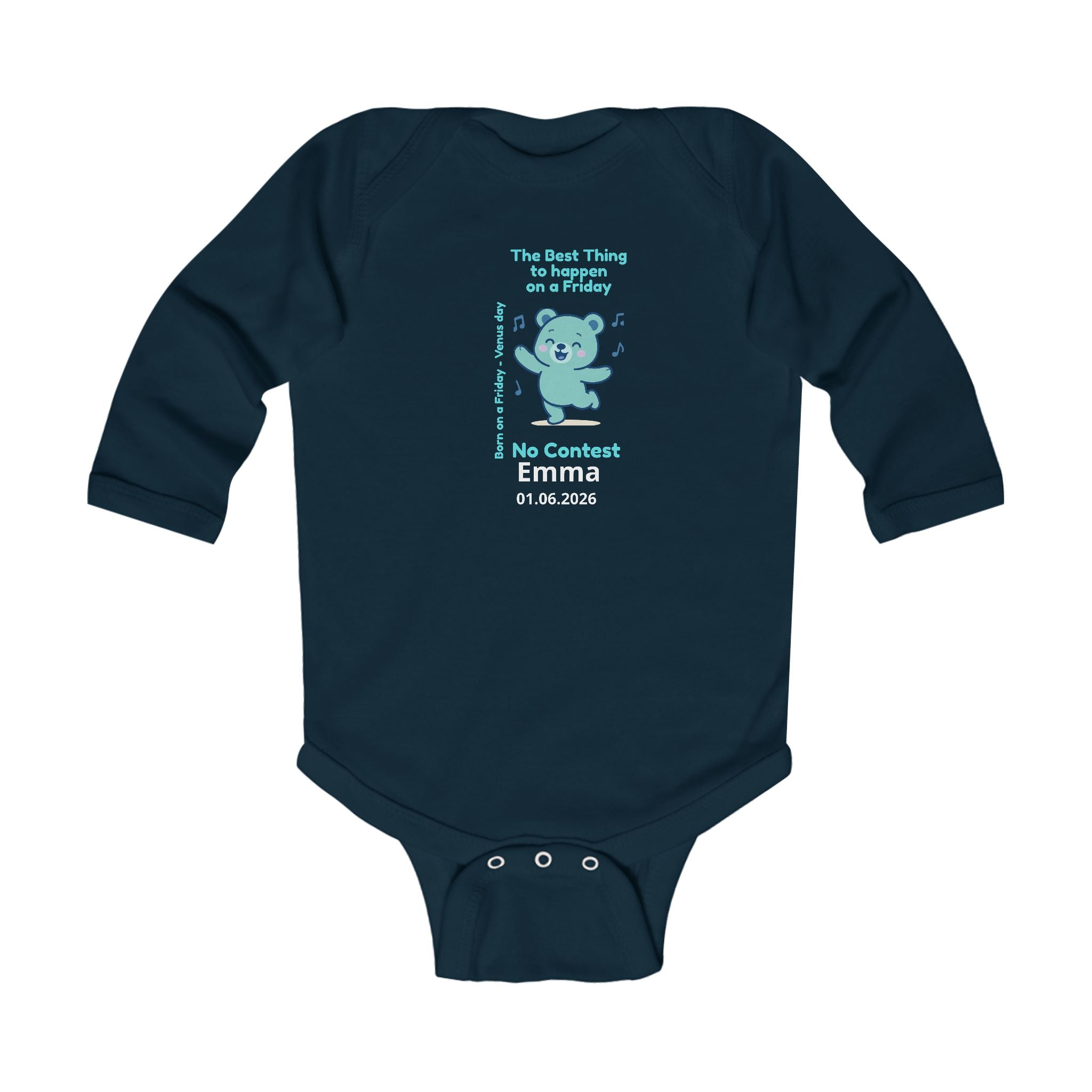 Personalized Baby Pajama - Born on Friday - Best Thing to Happen on a Friday