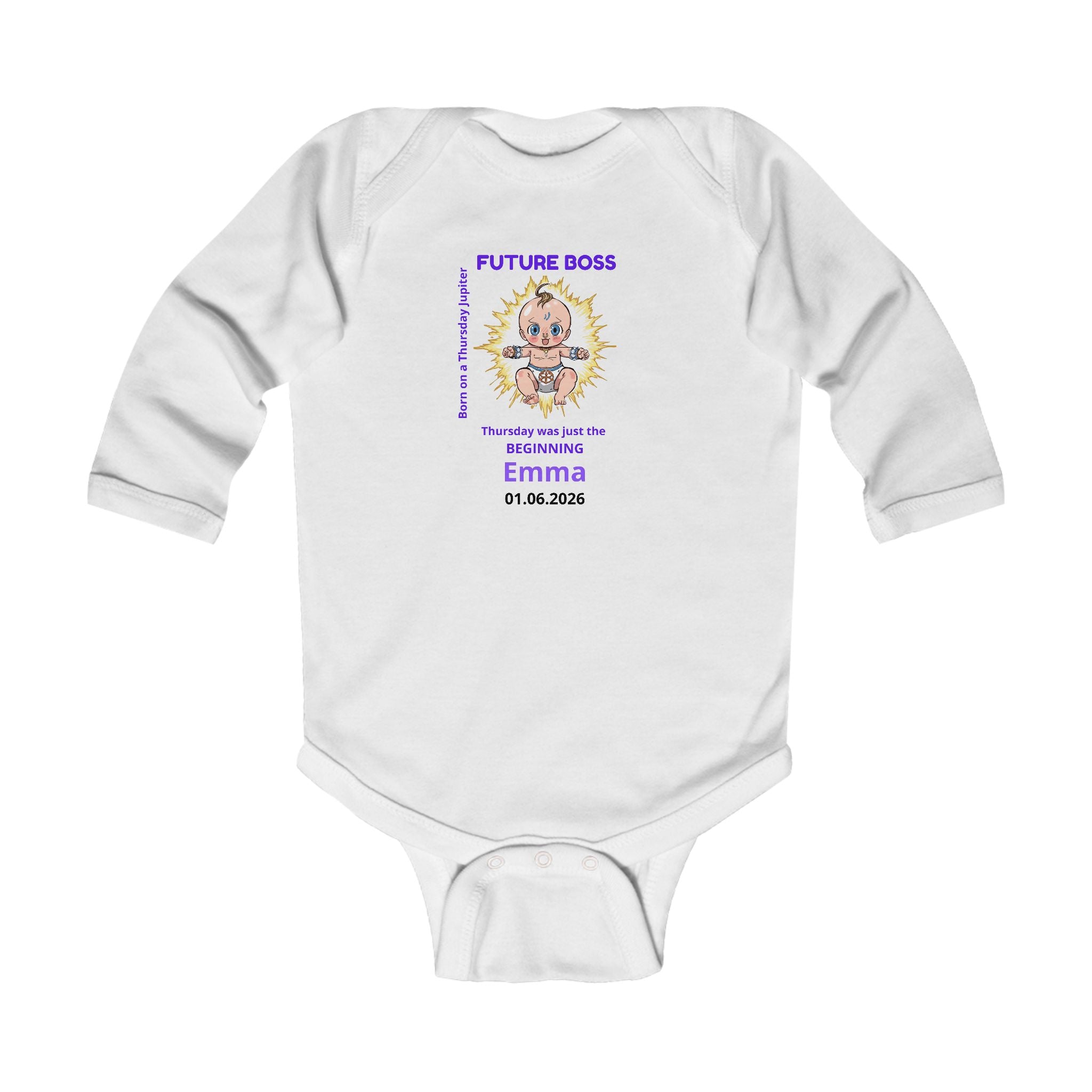Personalized Baby Pajama - Born on Thursday - Future Boss