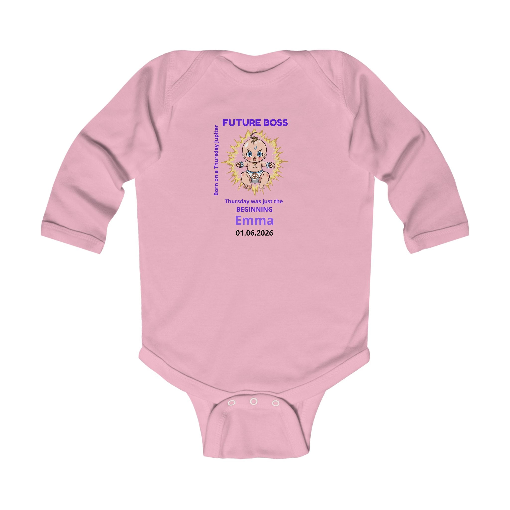 Personalized Baby Pajama - Born on Thursday - Future Boss