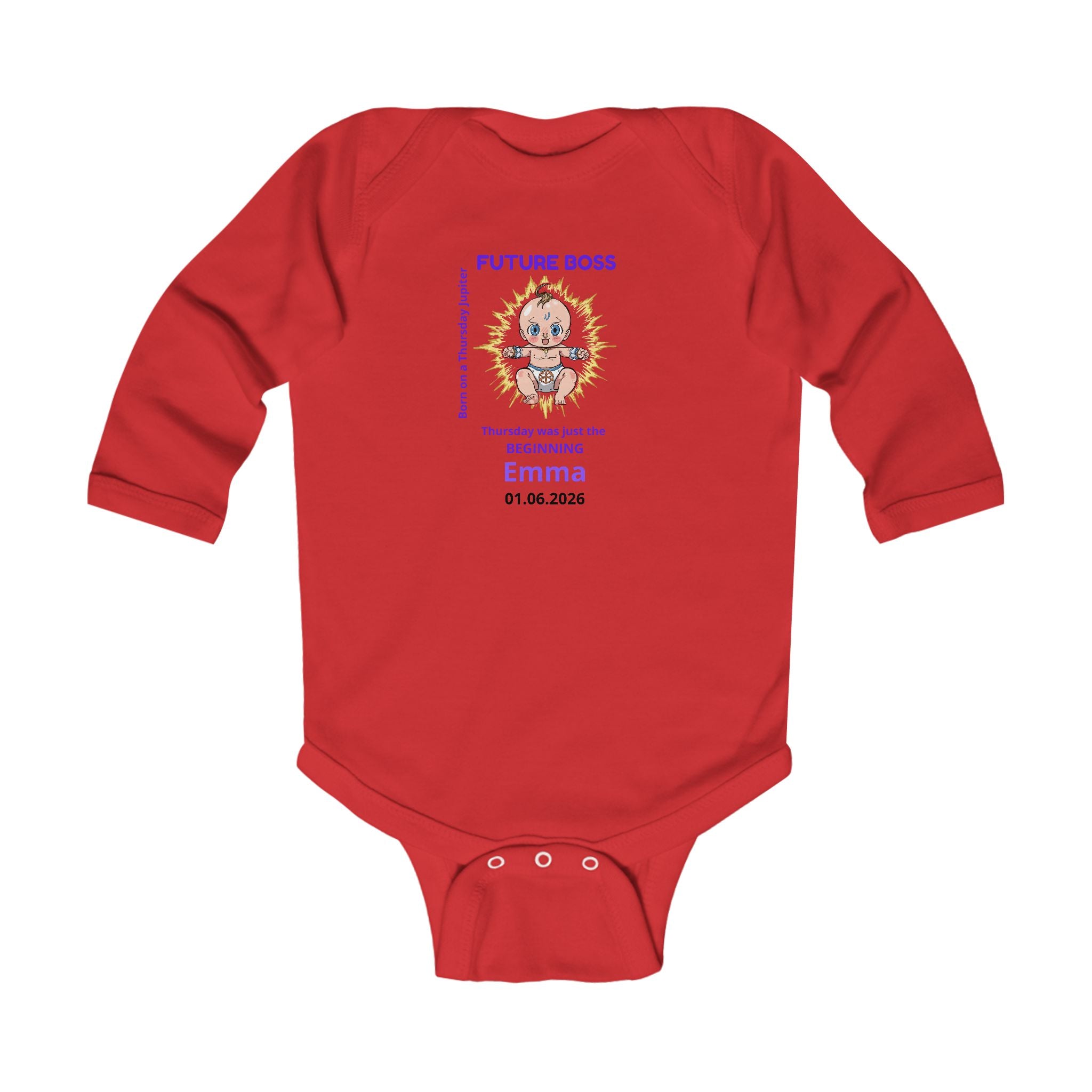 Personalized Baby Pajama - Born on Thursday - Future Boss