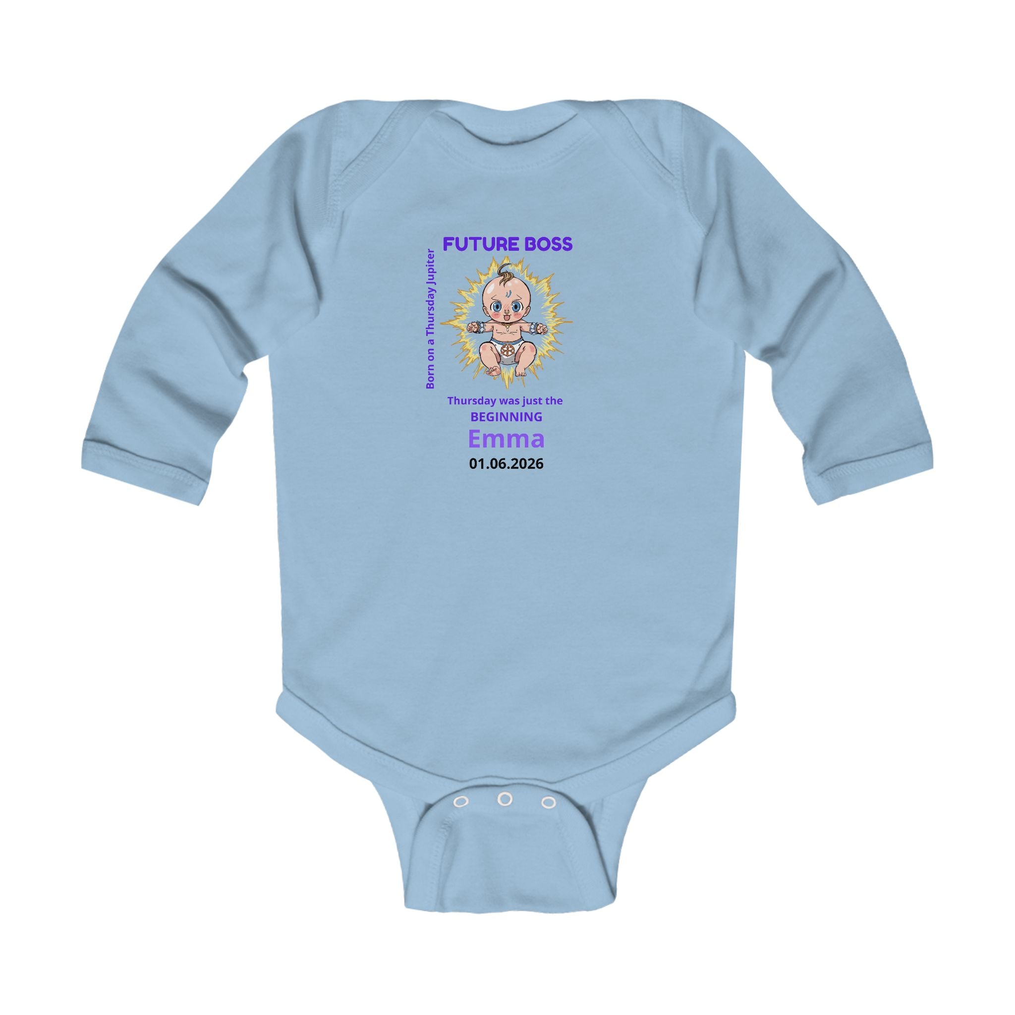 Personalized Baby Pajama - Born on Thursday - Future Boss