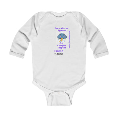 Personalized Baby Pajama - Born on Thursday - Born With an Agenda