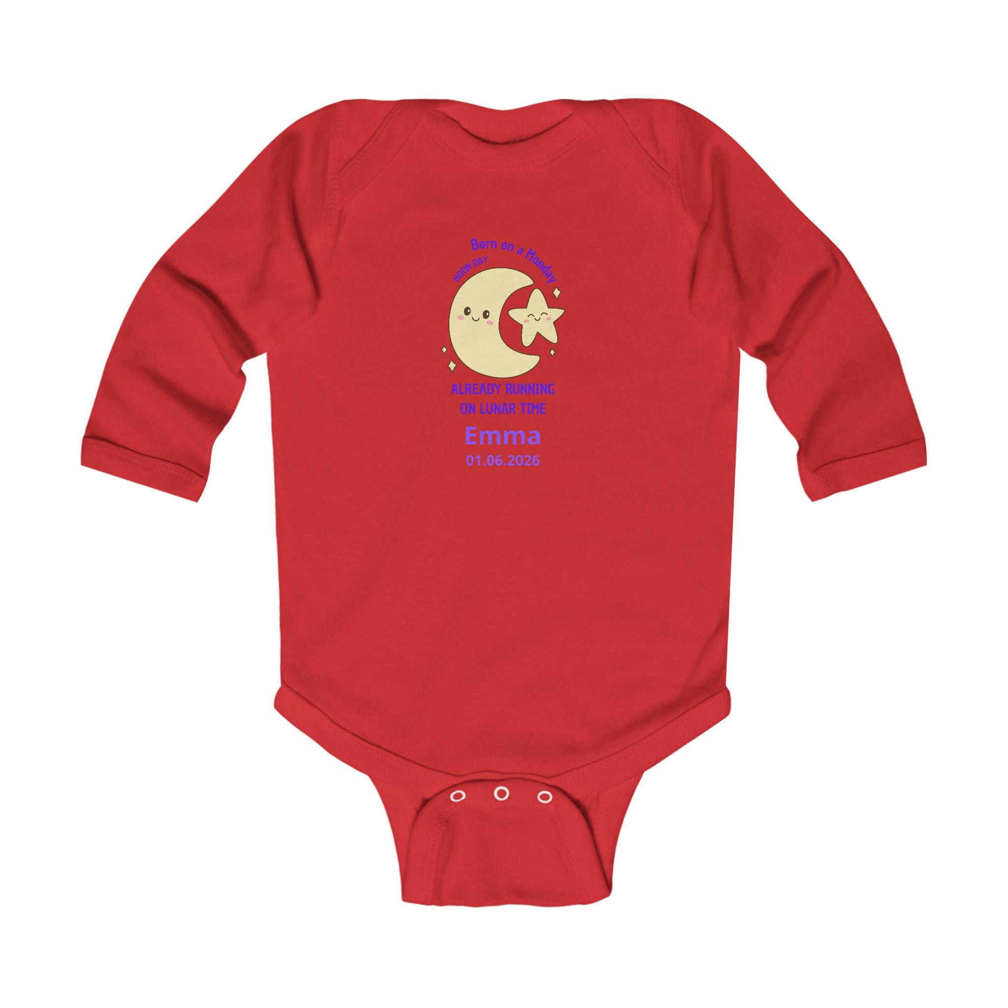 Personalized Baby Pajama - Born on Monday - Running on Lunar Time