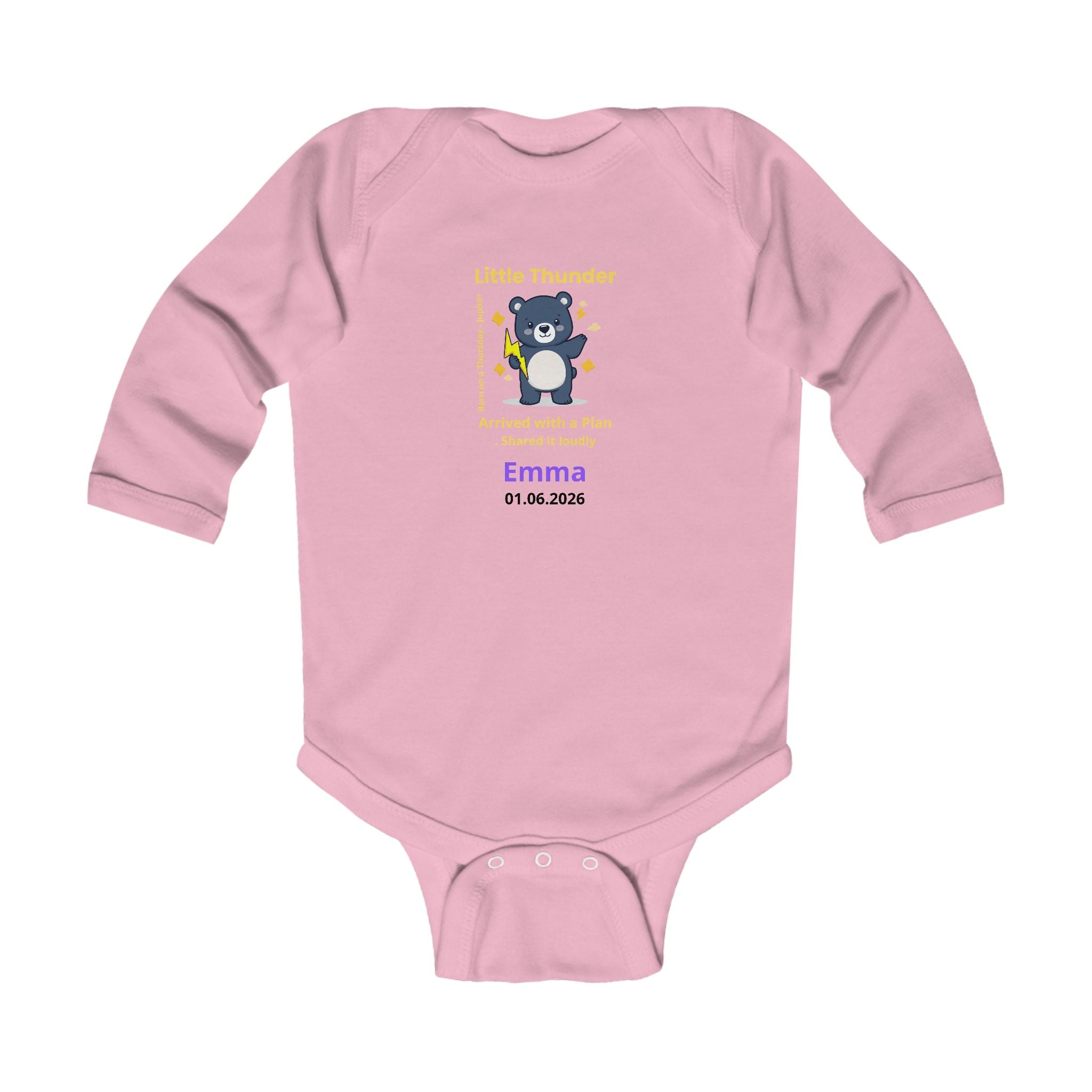 Personalized Baby Pajama - Born on Thursday - Little Thunder