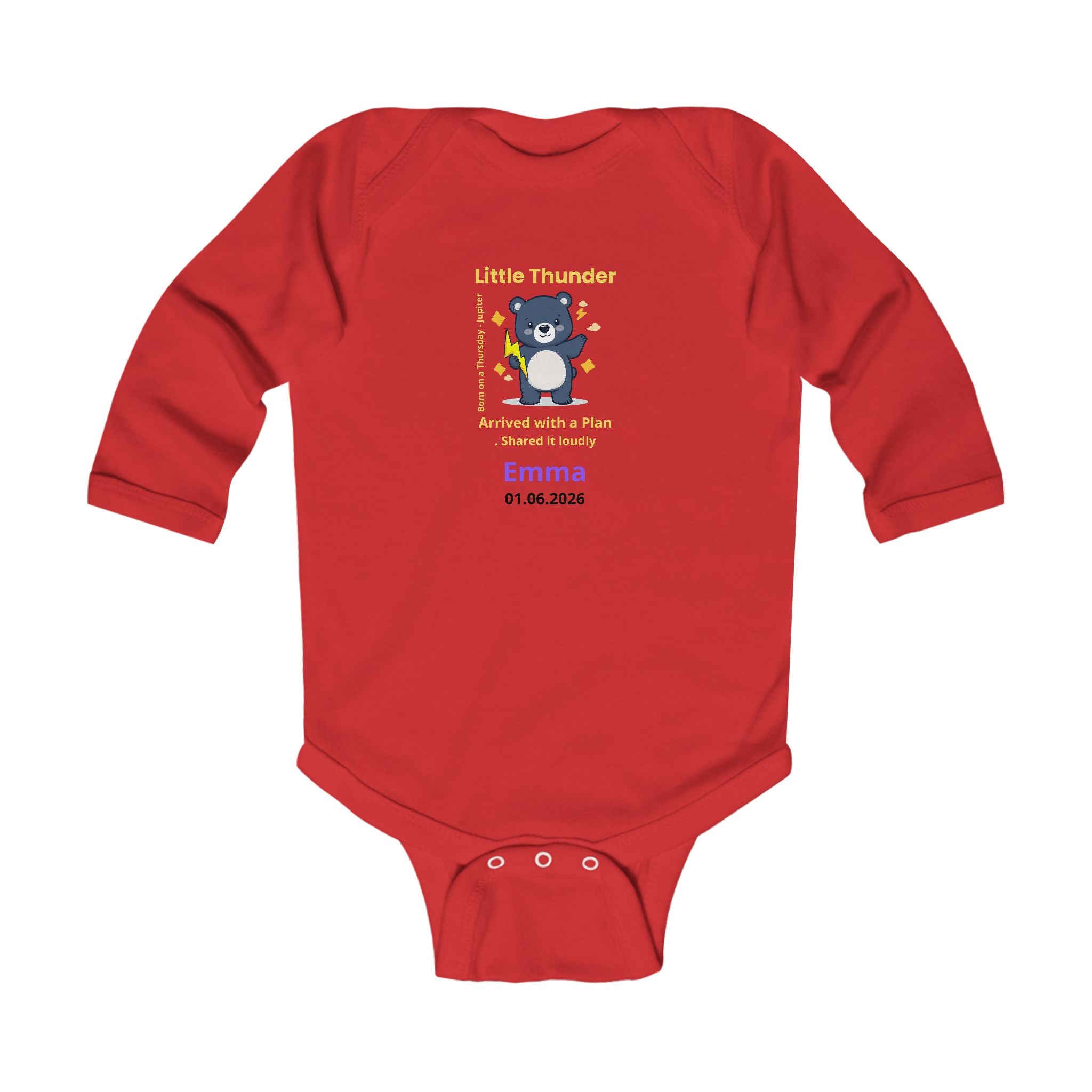 Personalized Baby Pajama - Born on Thursday - Little Thunder