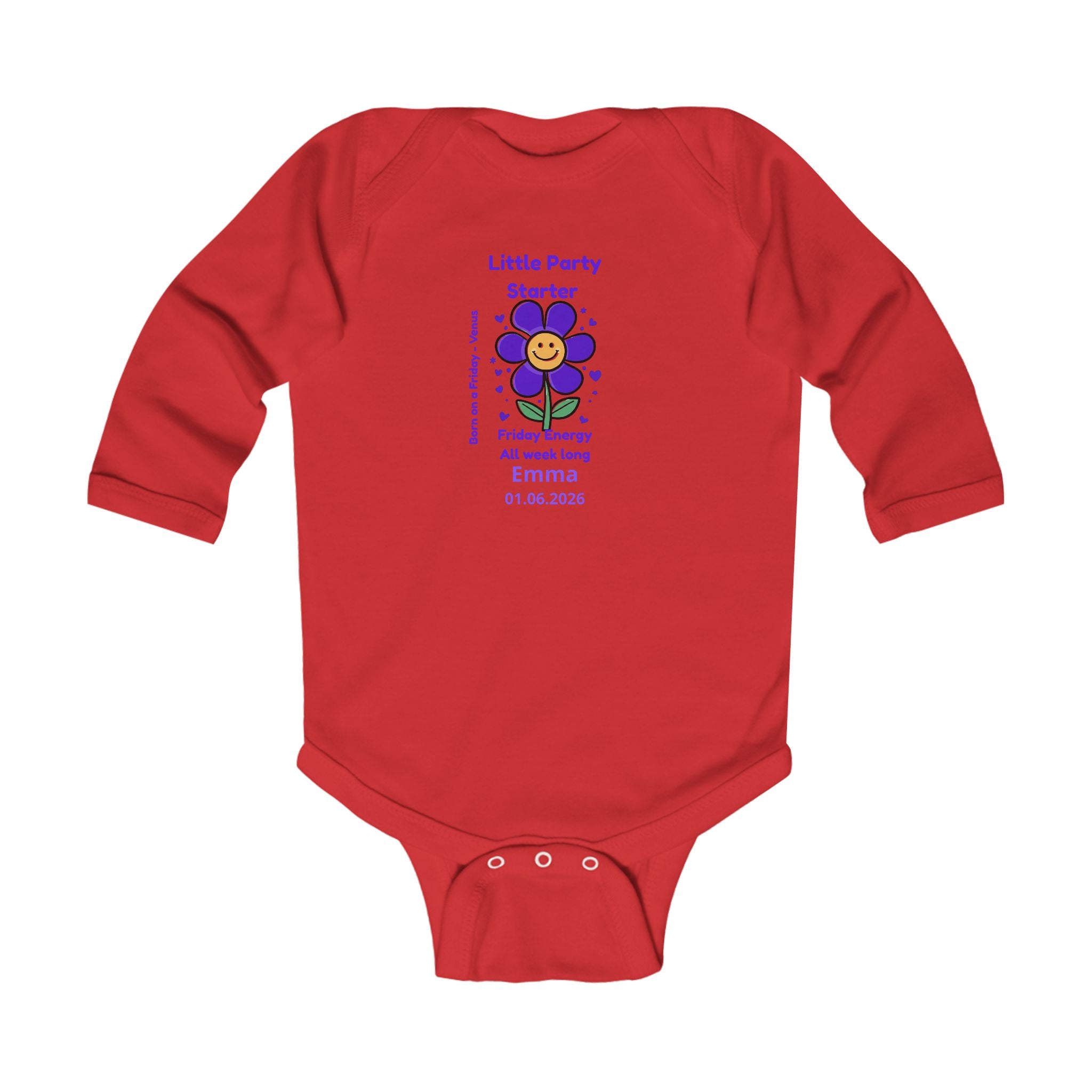 Personalized Baby Pajama - Born on Friday - Little Party Starter