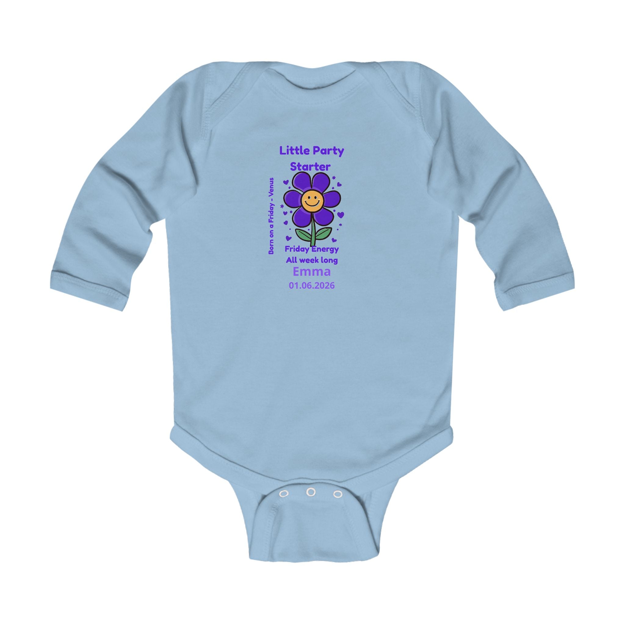 Personalized Baby Pajama - Born on Friday - Little Party Starter