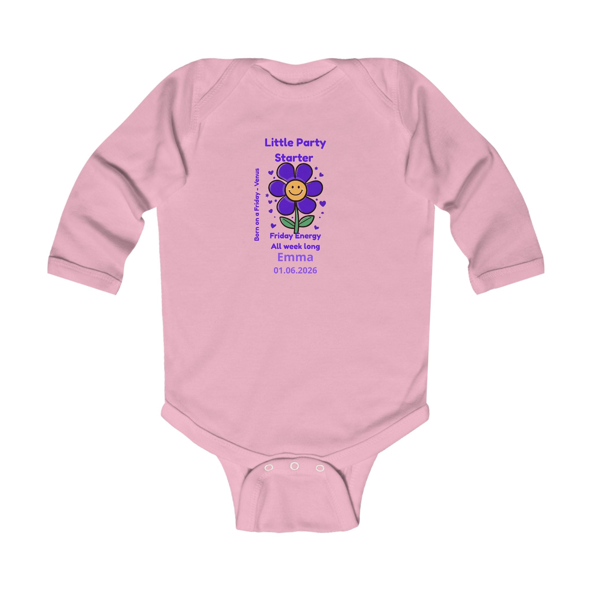 Personalized Baby Pajama - Born on Friday - Little Party Starter
