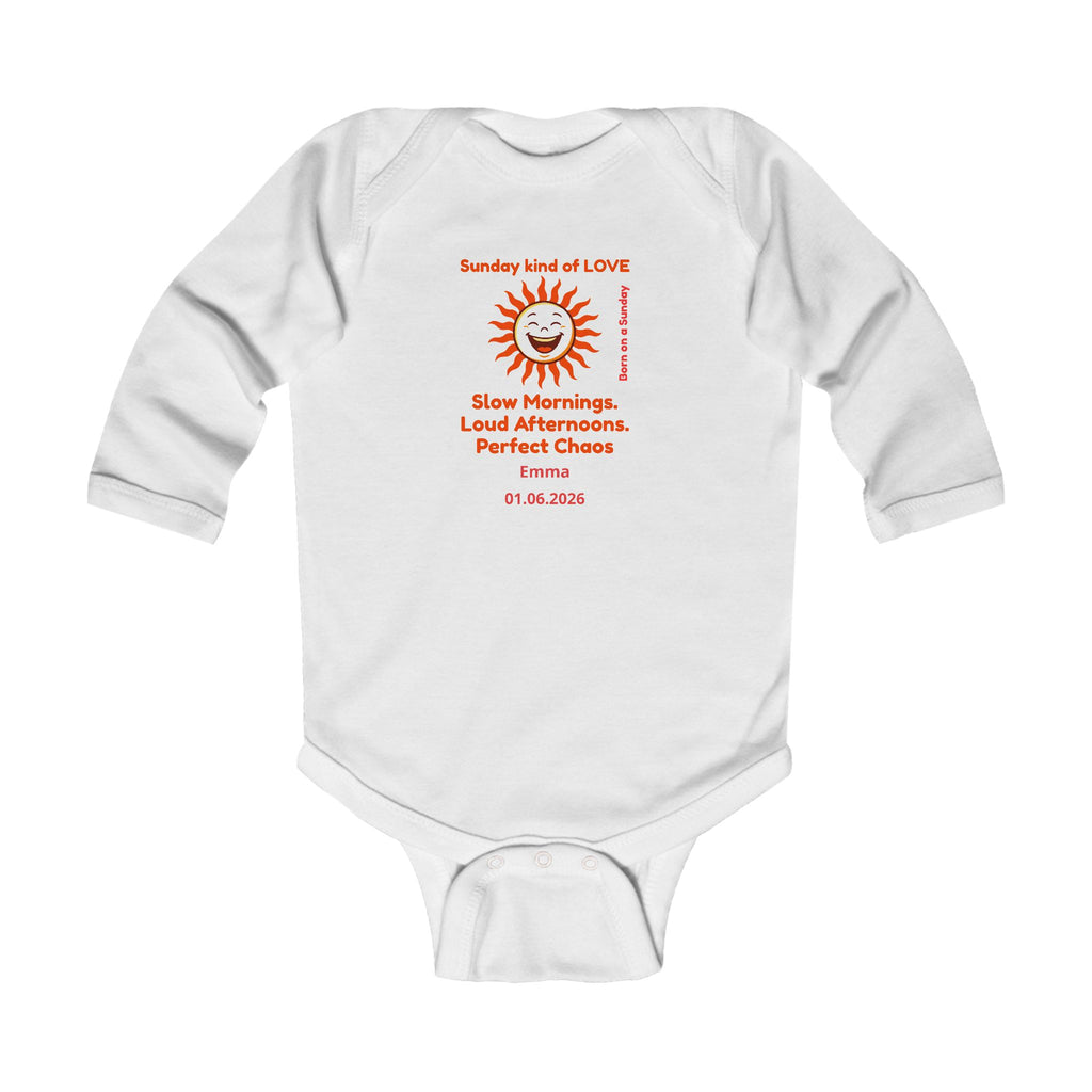 Personalized Baby Pajama - Born on Sunday - Perfect Little Chaos