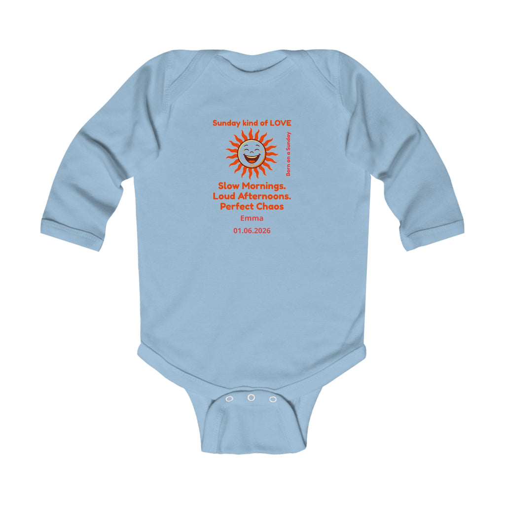 Personalized Baby Pajama - Born on Sunday - Perfect Little Chaos