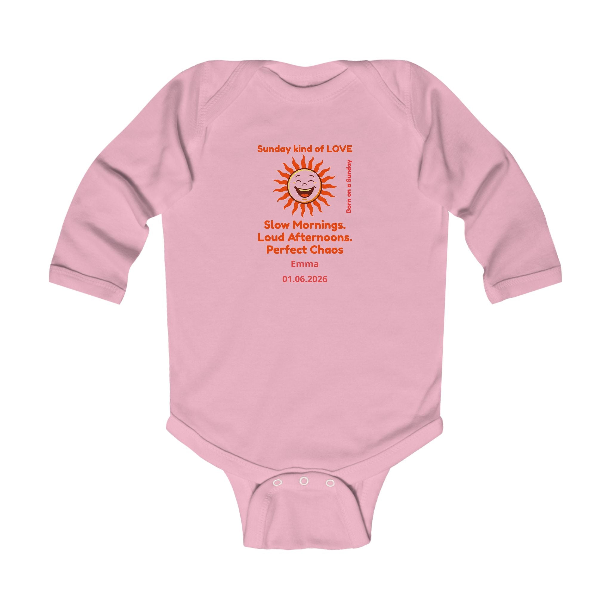 Personalized Baby Pajama - Born on Sunday - Perfect Little Chaos