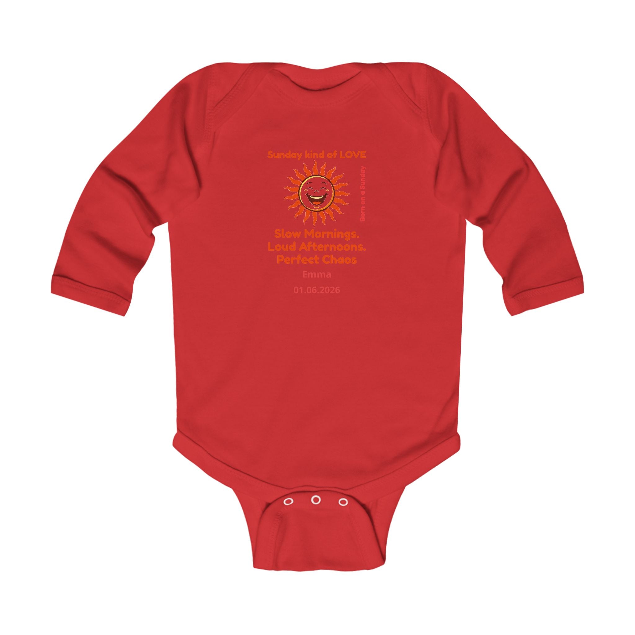 Personalized Baby Pajama - Born on Sunday - Perfect Little Chaos