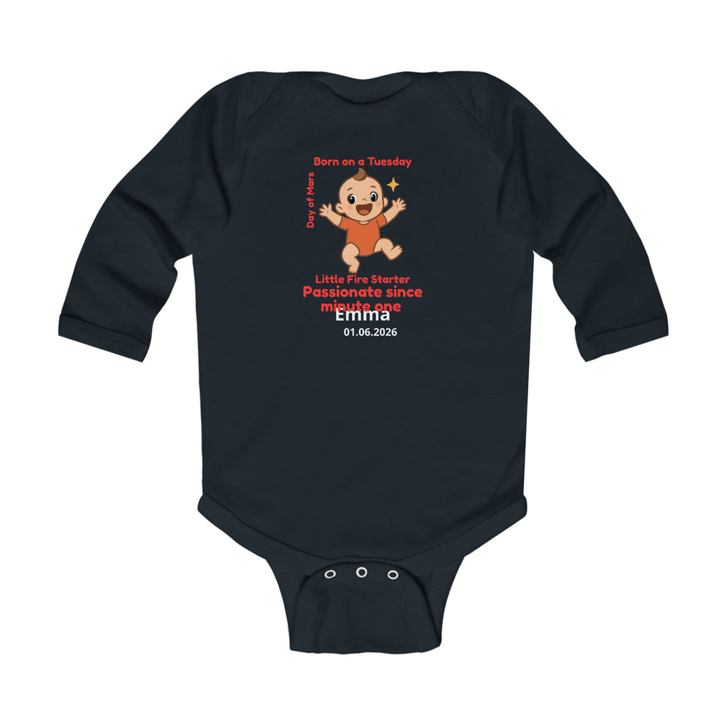 Personalized Baby Pajama - Born on Tuesday - Passionate Since Minute One