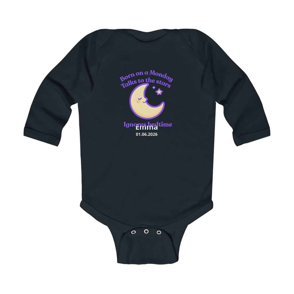 Personalized Baby Pajama - Born on Monday - Ignores Bedtime