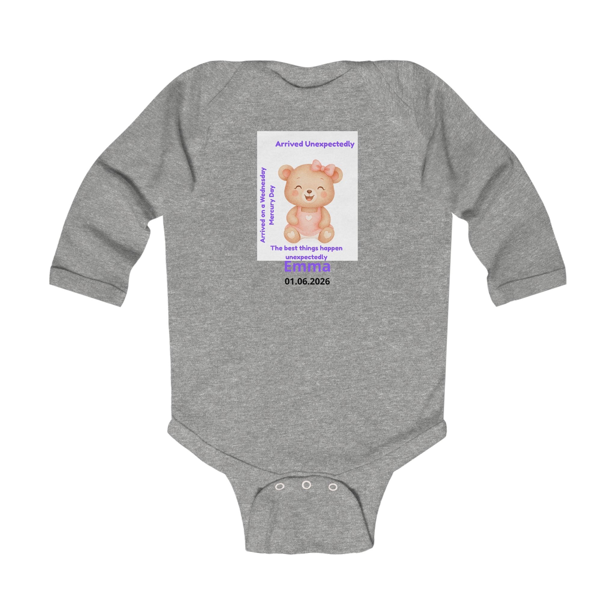 Personalized Baby Pajama - Born on Wednesday - Arrived Unexpectedly