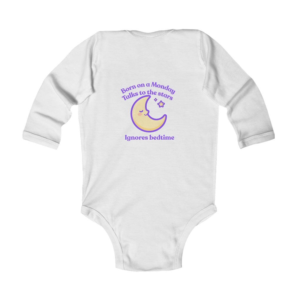Personalized Baby Pajama - Born on Monday - Ignores Bedtime