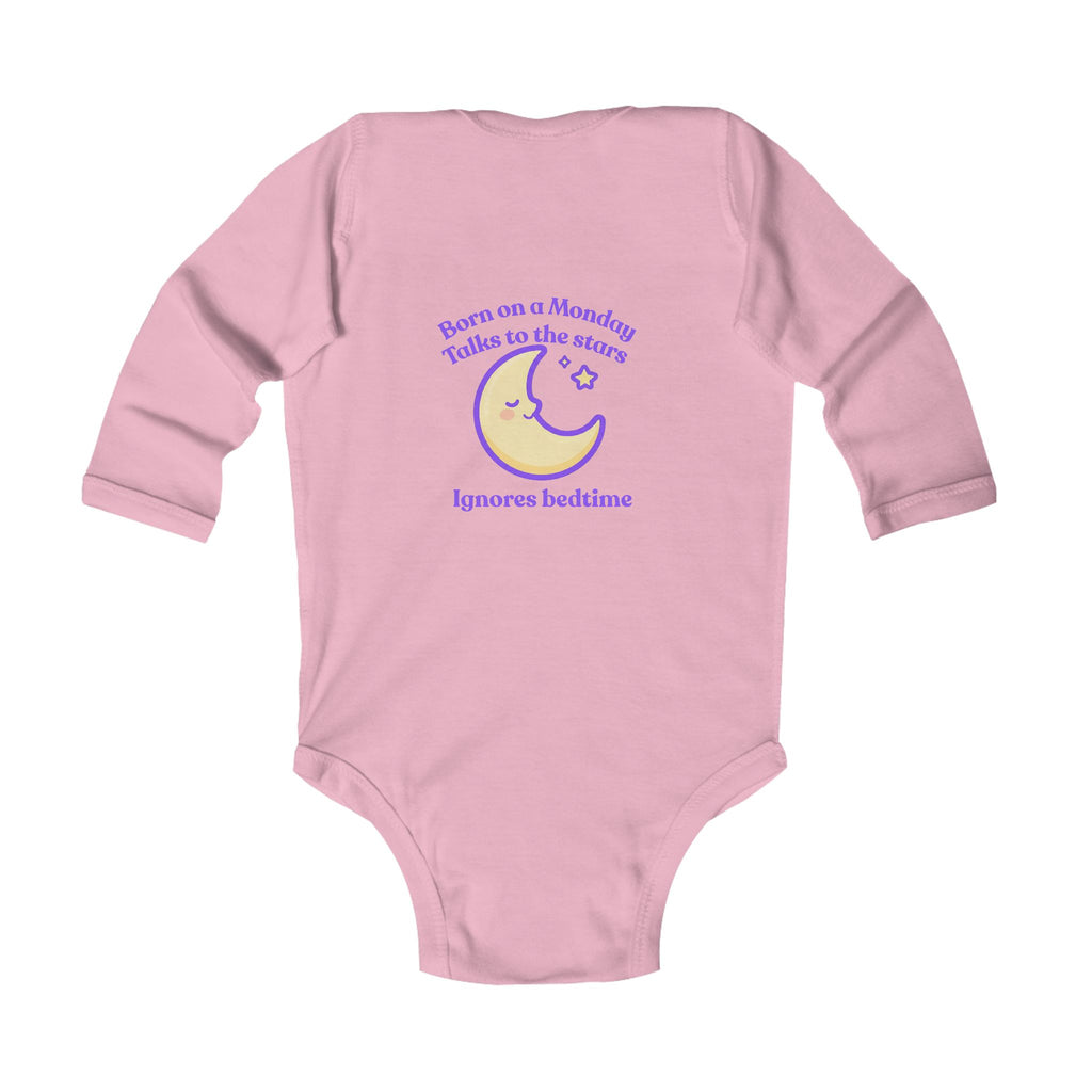 Personalized Baby Pajama - Born on Monday - Ignores Bedtime