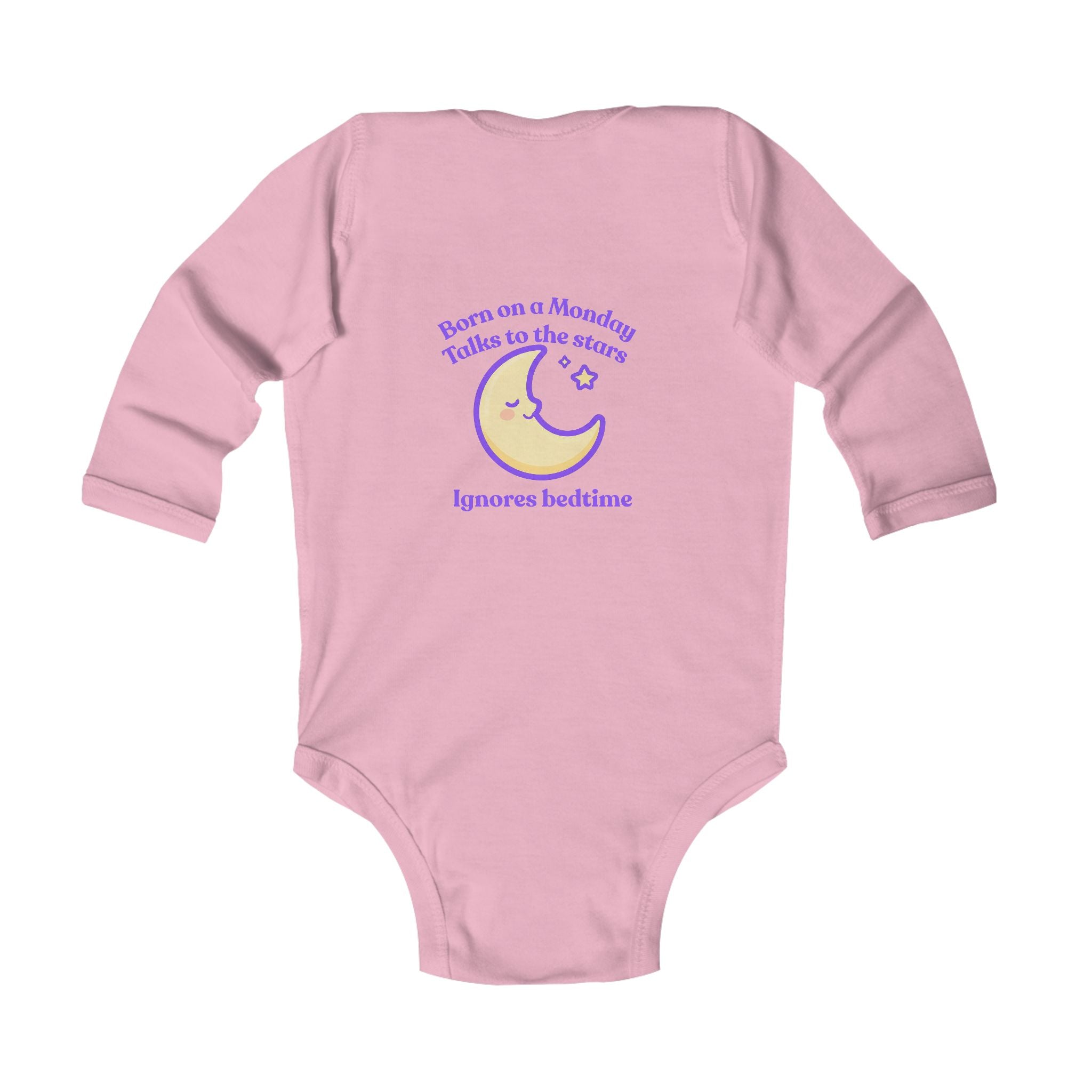 Personalized Baby Pajama - Born on Monday - Ignores Bedtime