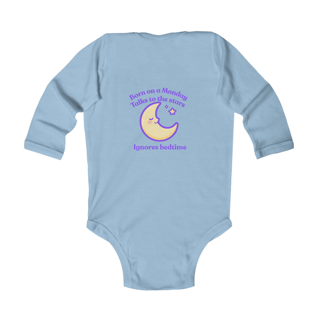 Personalized Baby Pajama - Born on Monday - Ignores Bedtime