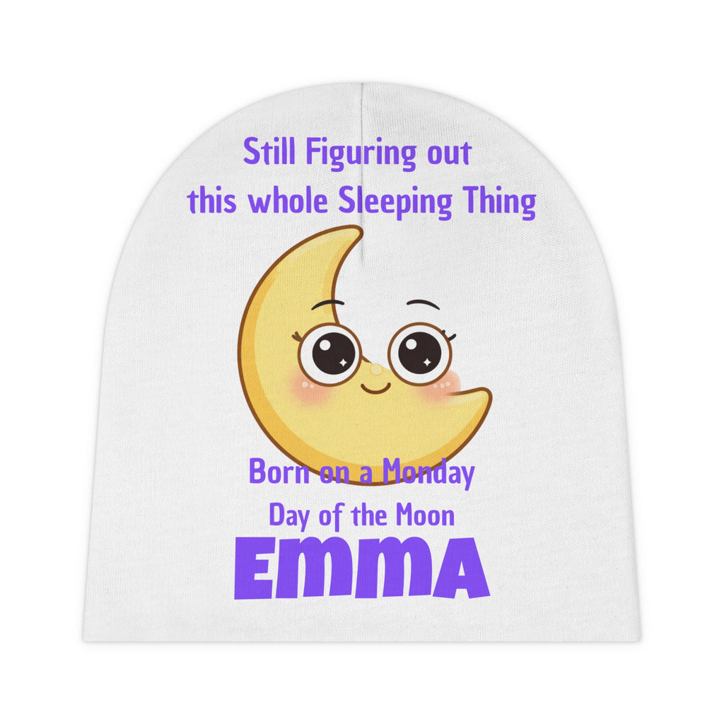 Personalized Baby Beanie - Born on Monday - Still Figuring Out This Sleeping Thing