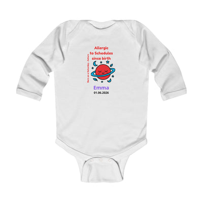 Personalized Baby Pajama - Born on Saturday - Allergic to Schedules