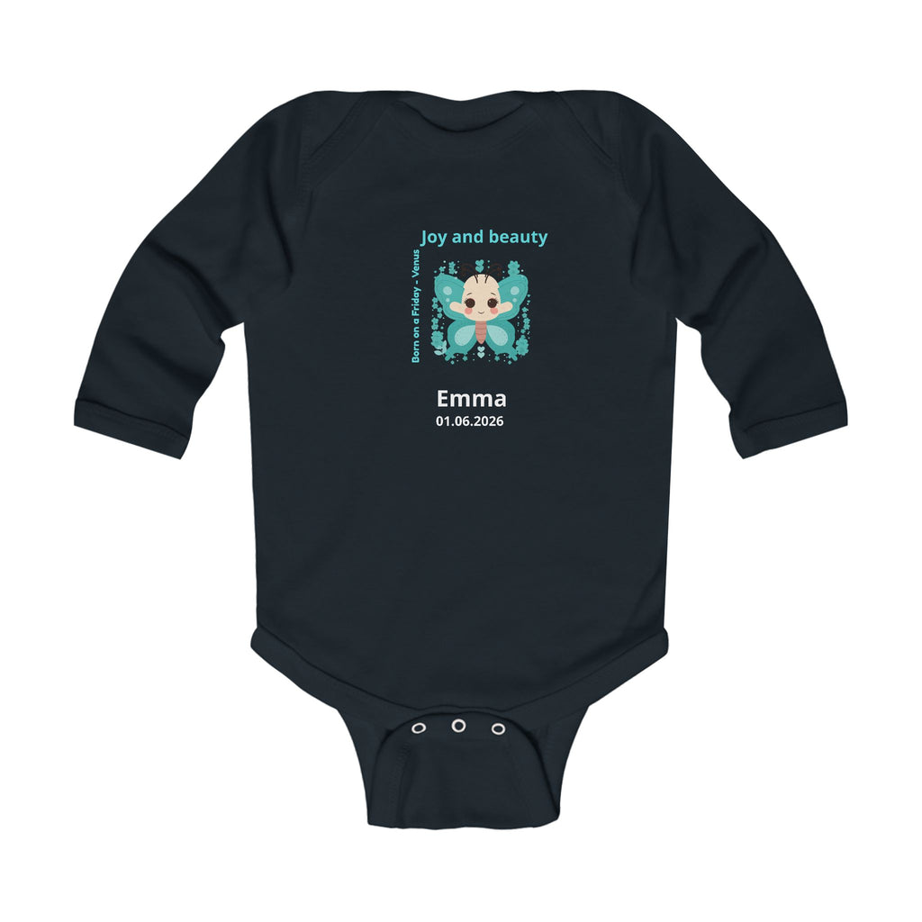 Personalized Baby Pajama - Born on Friday - Joy and Beauty