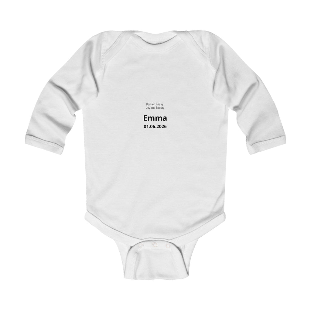 Personalized Baby Pajama - Born on Friday - Joy and Beauty