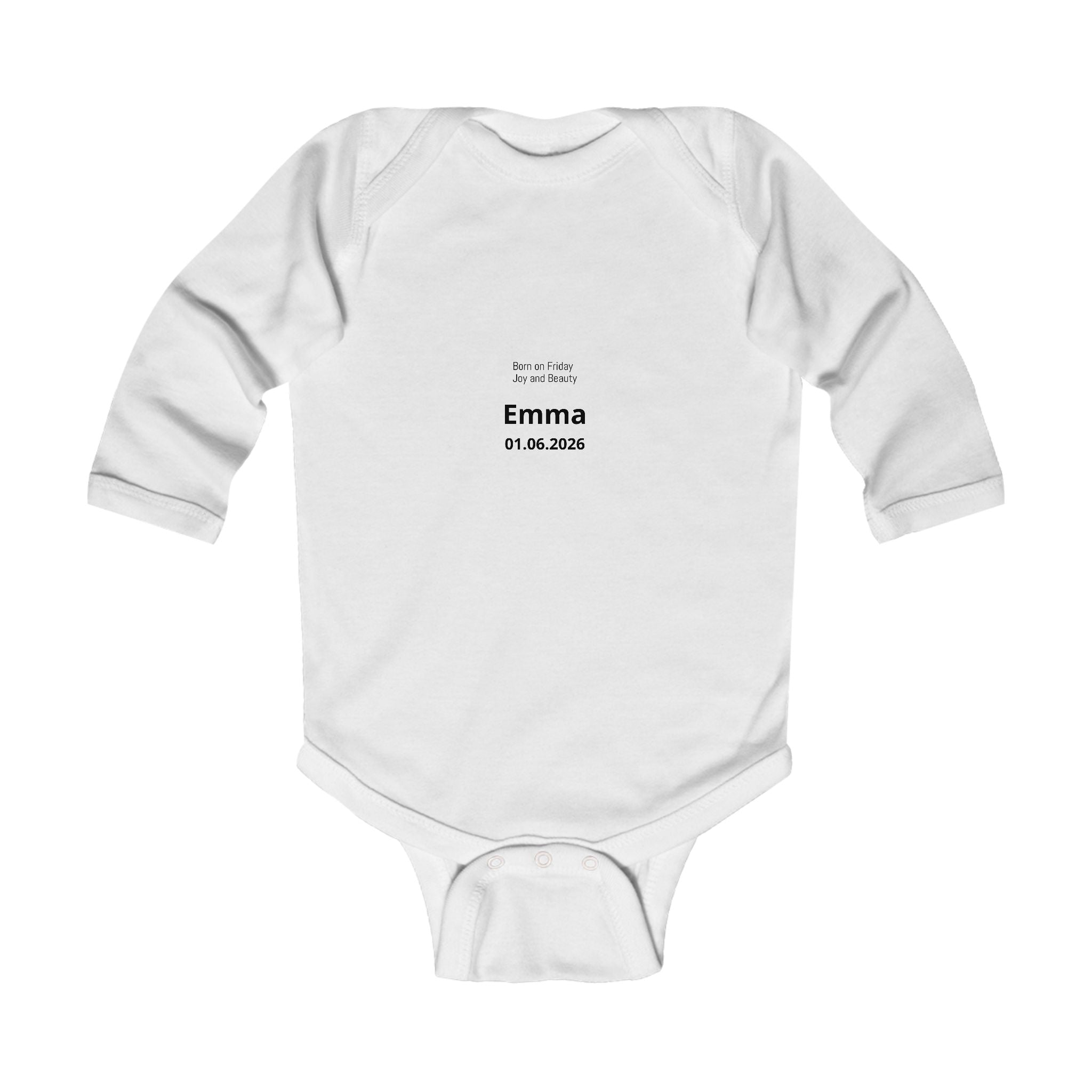 Personalized Baby Pajama - Born on Friday - Joy and Beauty