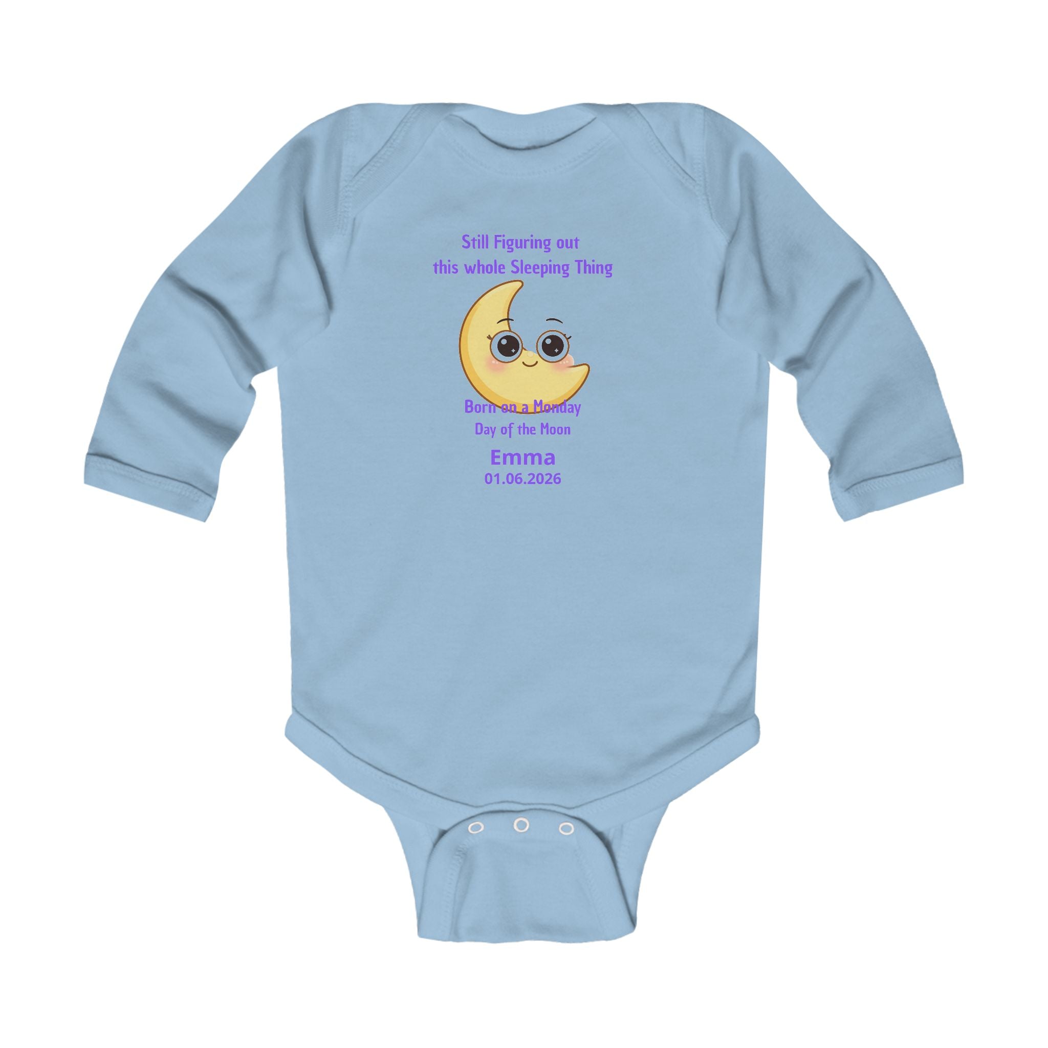 Personalized Baby Pajama - Born on Monday - Still Figuring Out Sleep
