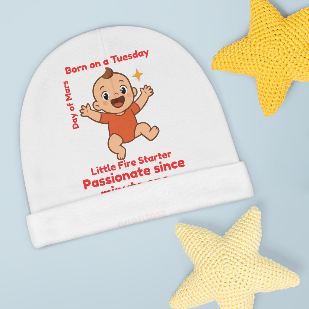 Personalized Baby Beanie - Born on Tuesday - Passionate